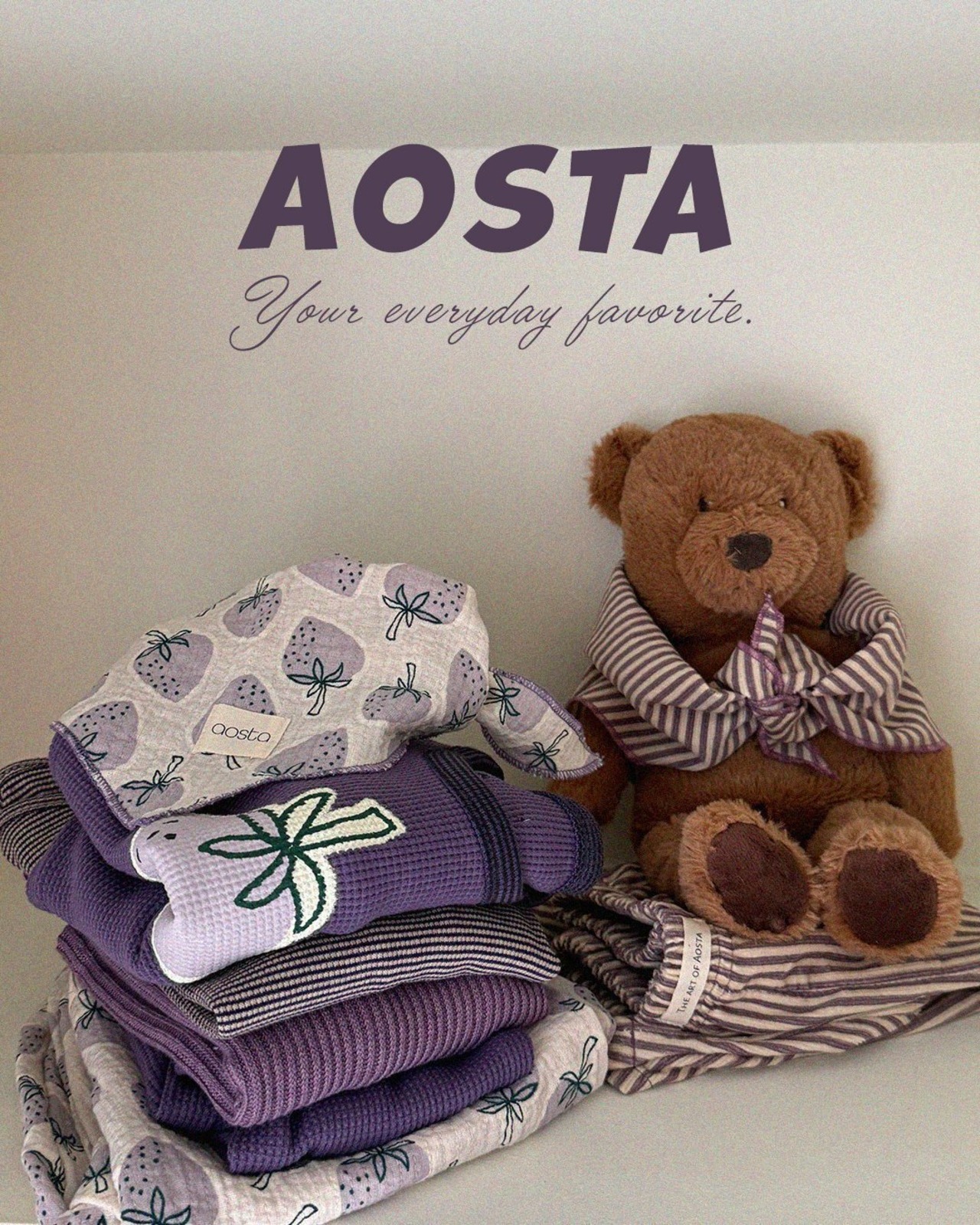 【Aosta】ストロベリーパンツ パープル（70~110cm） - 4