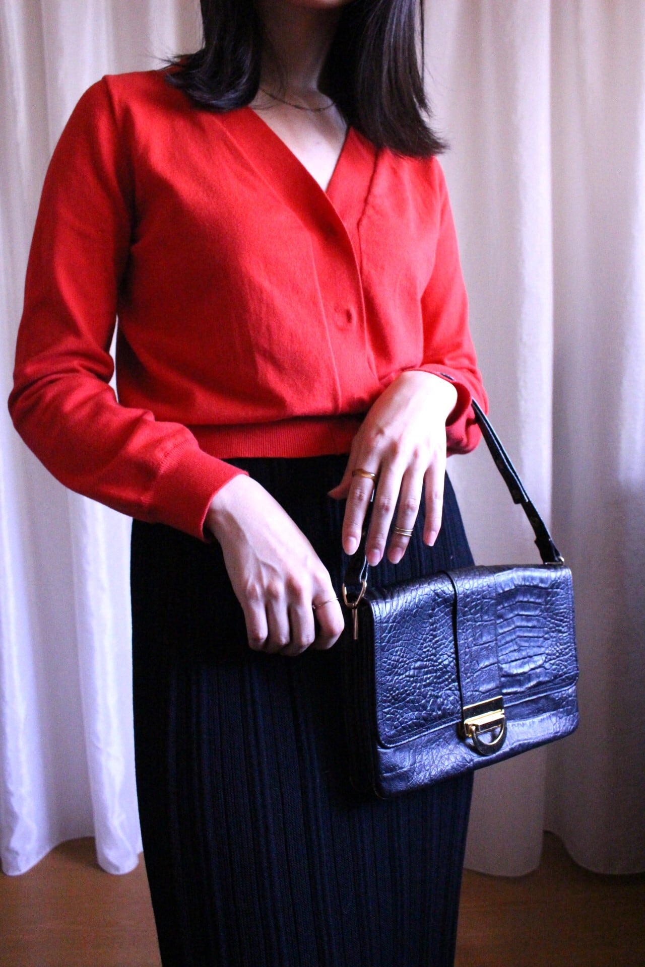 本革ハンドバッグ ブラック