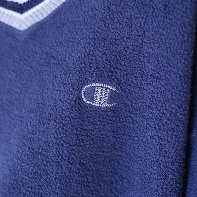 "Champion" towel fabric over silhouette v-neck pullover