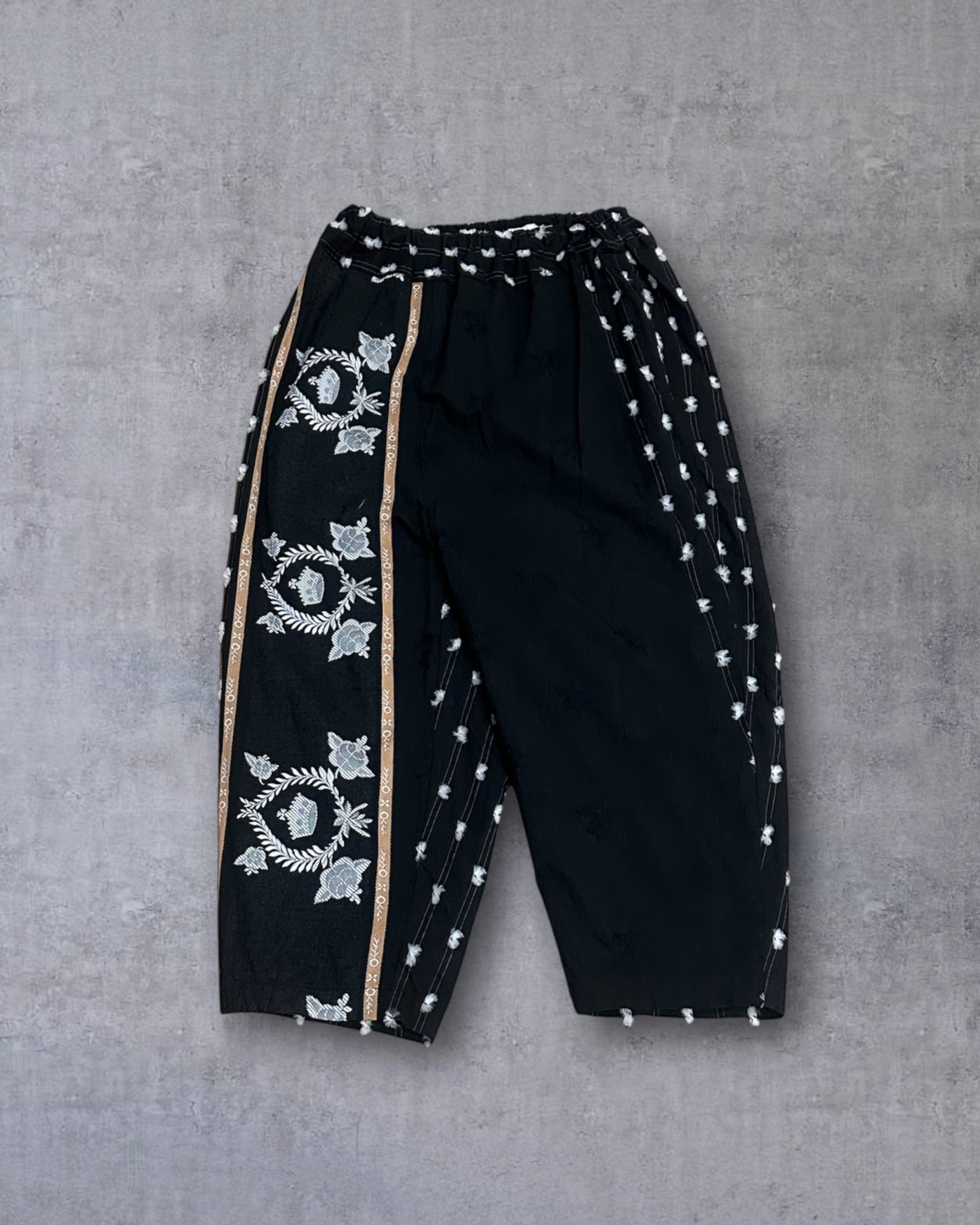 GASA＊　夕暮れの唄　サルエルパンツ（black×off white)