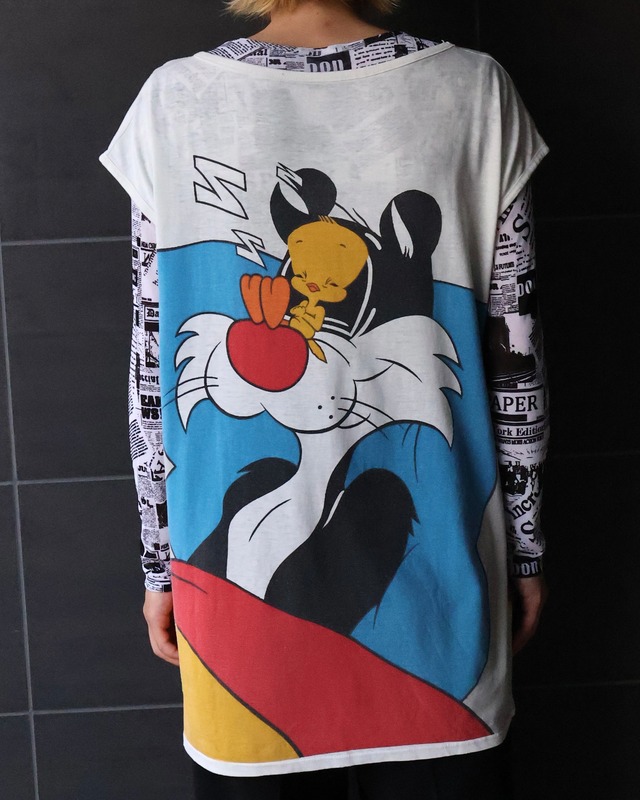 character print oversize T shirt
