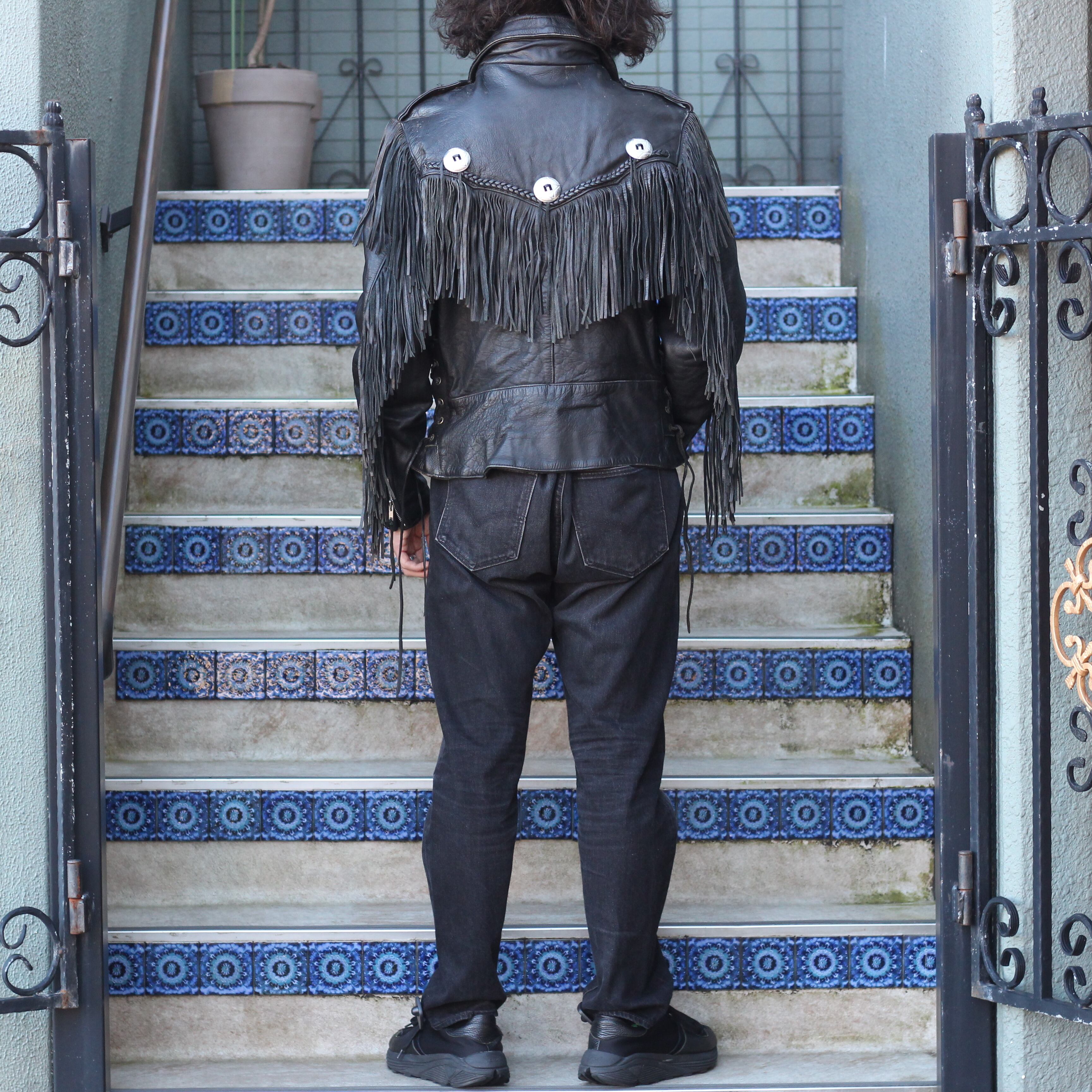 SPECIAL ITEM* USA VINTAGE FRINGE CONCHO DESIGN LEATHER SPECIAL ITEM* USA VINTAGE FRINGE CONCHO DESIGN LEATHER