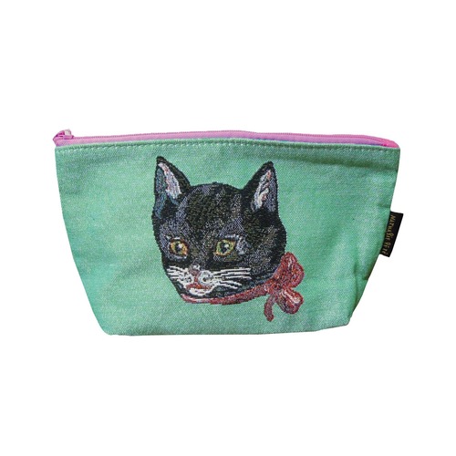 全てがちょうどいい♡Nathalie Lete Animal Face Pouch（Black cat）