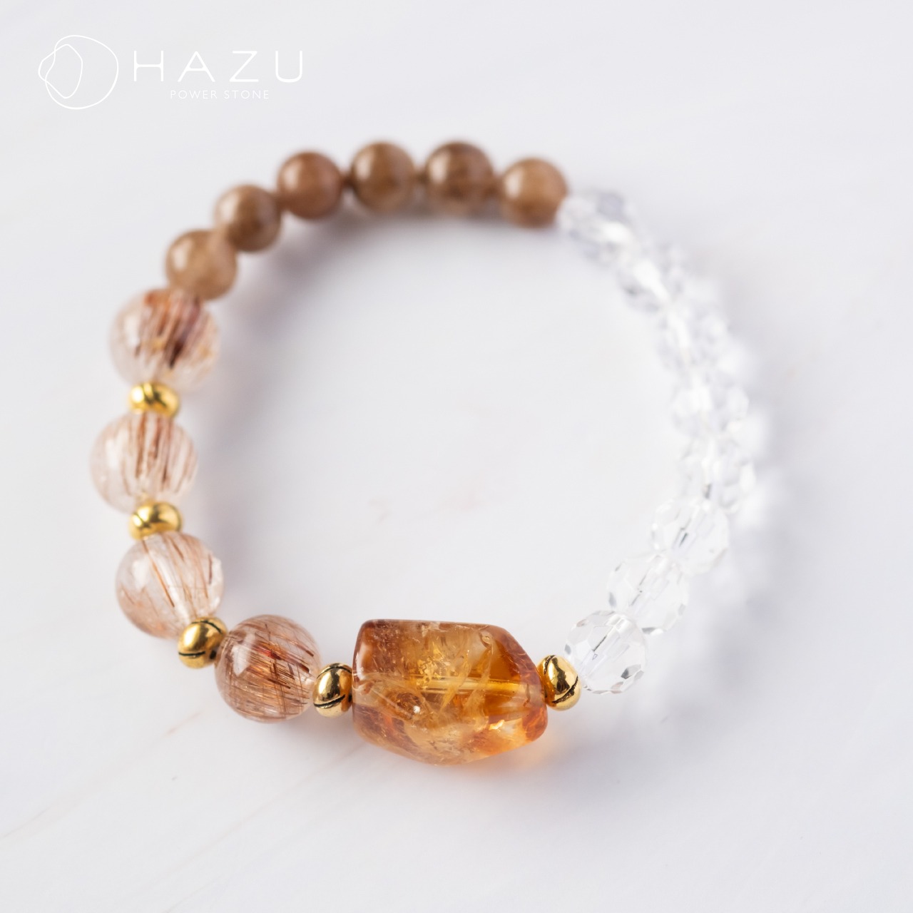 富と成功を呼ぶ黄金の輝き［ブロンズルチル／ブラウンルチル／シトリン／水晶］