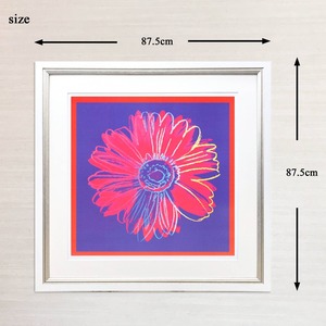 アンディ ウォーホル「デイジー(ブルー&レッド)Daisy,c 1982」展示用フック付大型サイズジークレ ポップアート 絵画 Andy Warhol