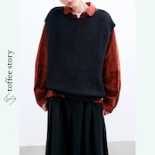 【2color】くたっと柔らか、綿混ベストの秋仕度 《P0246》