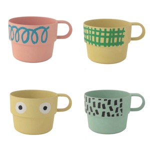 Goma bamboo Mug - face / check / paint / code マグカップ 食器