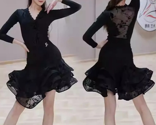 ドレープ フリル ミモレ マーメイドダンススカート  ds1436