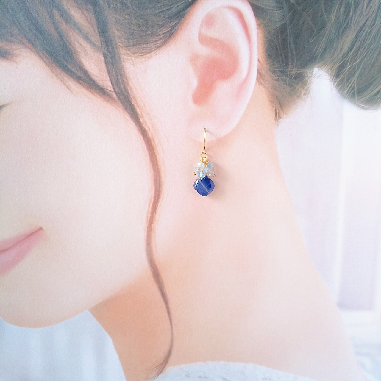 14kgf/～昴 subaru～/カイヤナイトとアクアマリンのピアス/イヤリング 