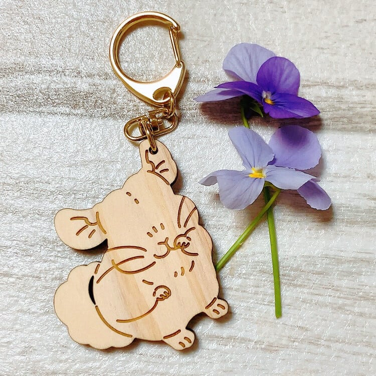 てやんでぃ！なチンチラさんのキーホルダー_ヒノキ