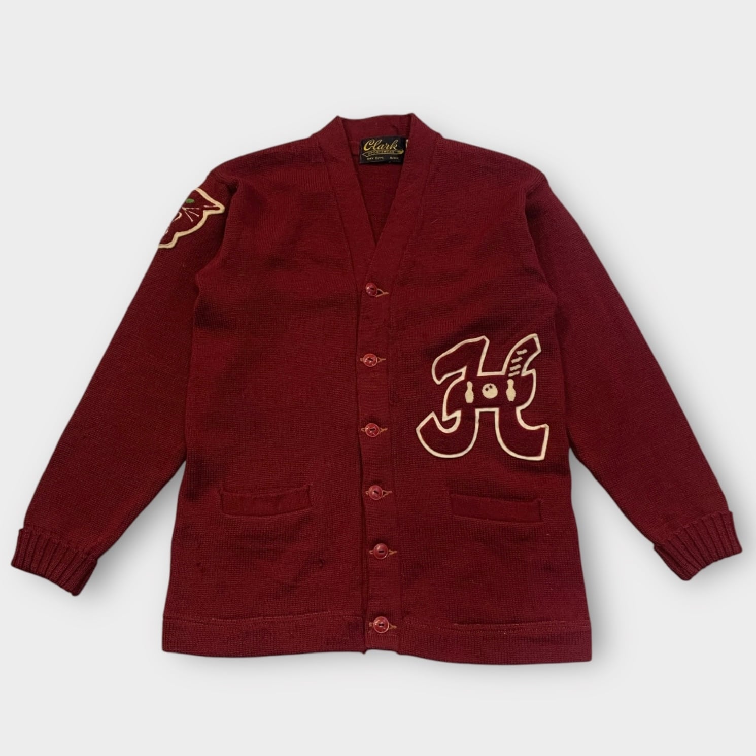 Clark SPORTS WEAR》”60's Lettered cardigan