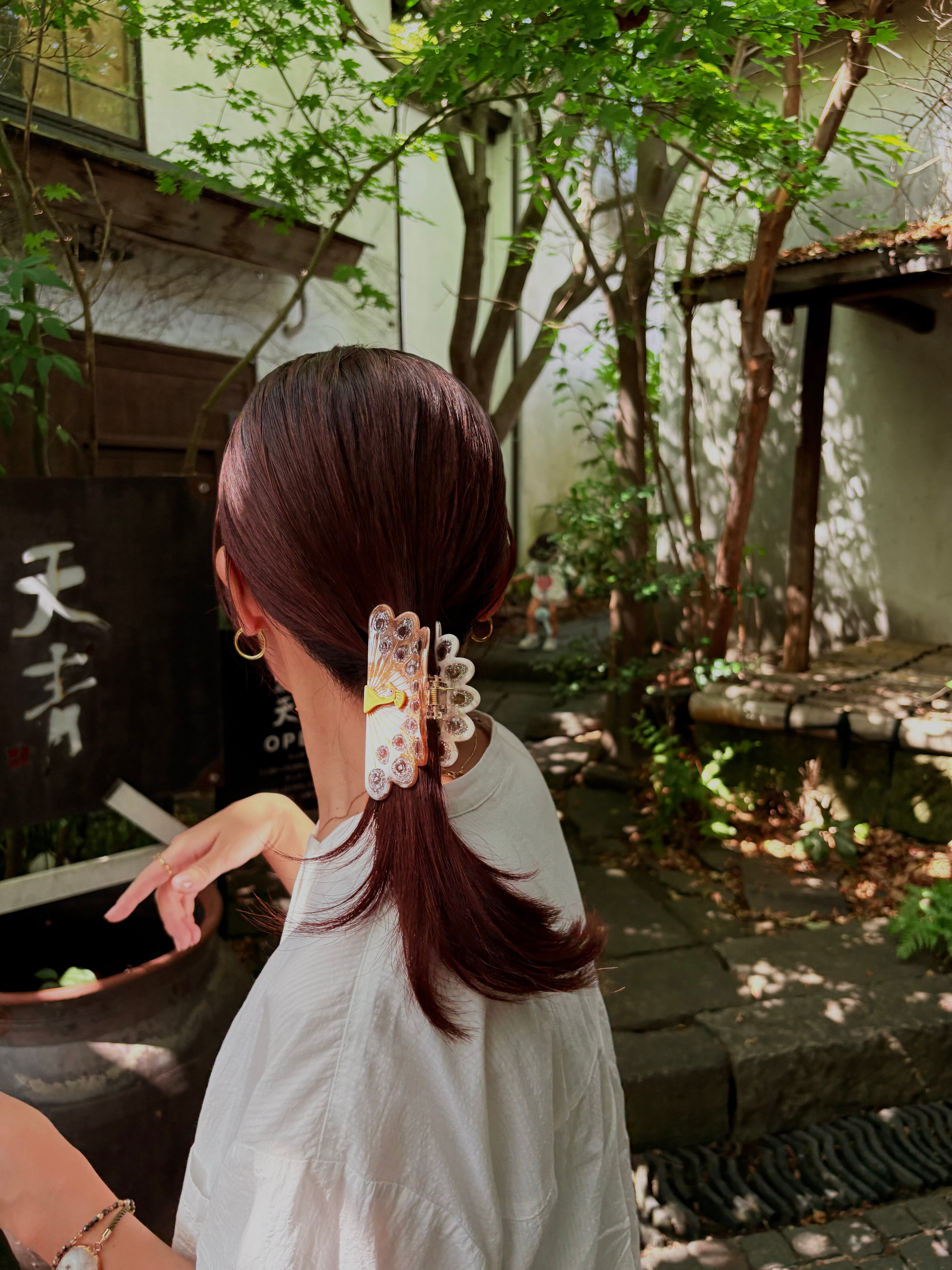 Royal peacock collection 第一弾【Smoky Quartz】孔雀のヘアクリップ