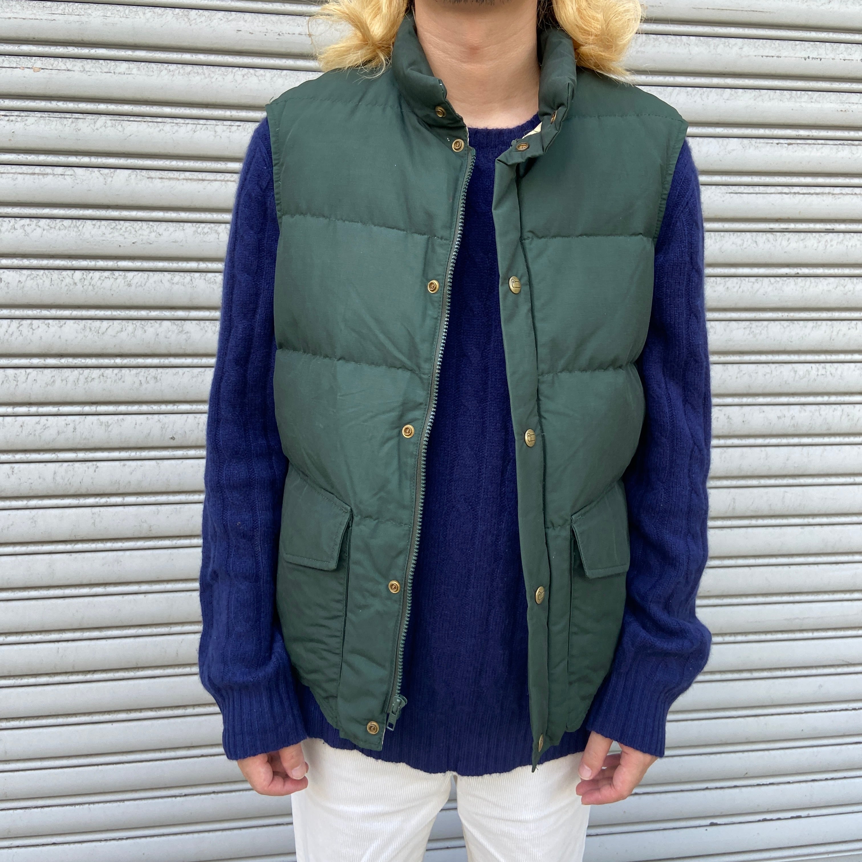 80s USA製 Woolrich 60/40クロスダウンベスト グリーン M | 古着屋 Uan