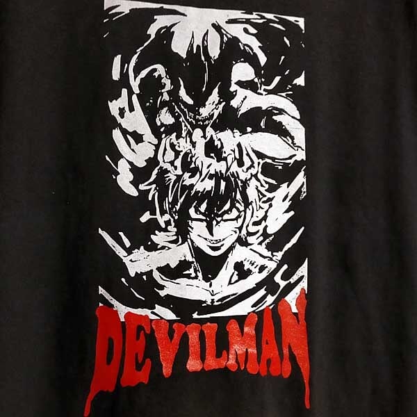 デビルマン 不動明 デビルウイング 半袖黒色 Tシャツ 選べる6サイズ S