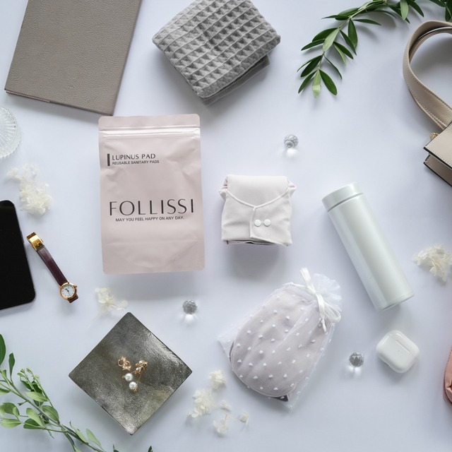 【2枚set】FOLLISSI(吸水量100ml)ベイビーピンク×2