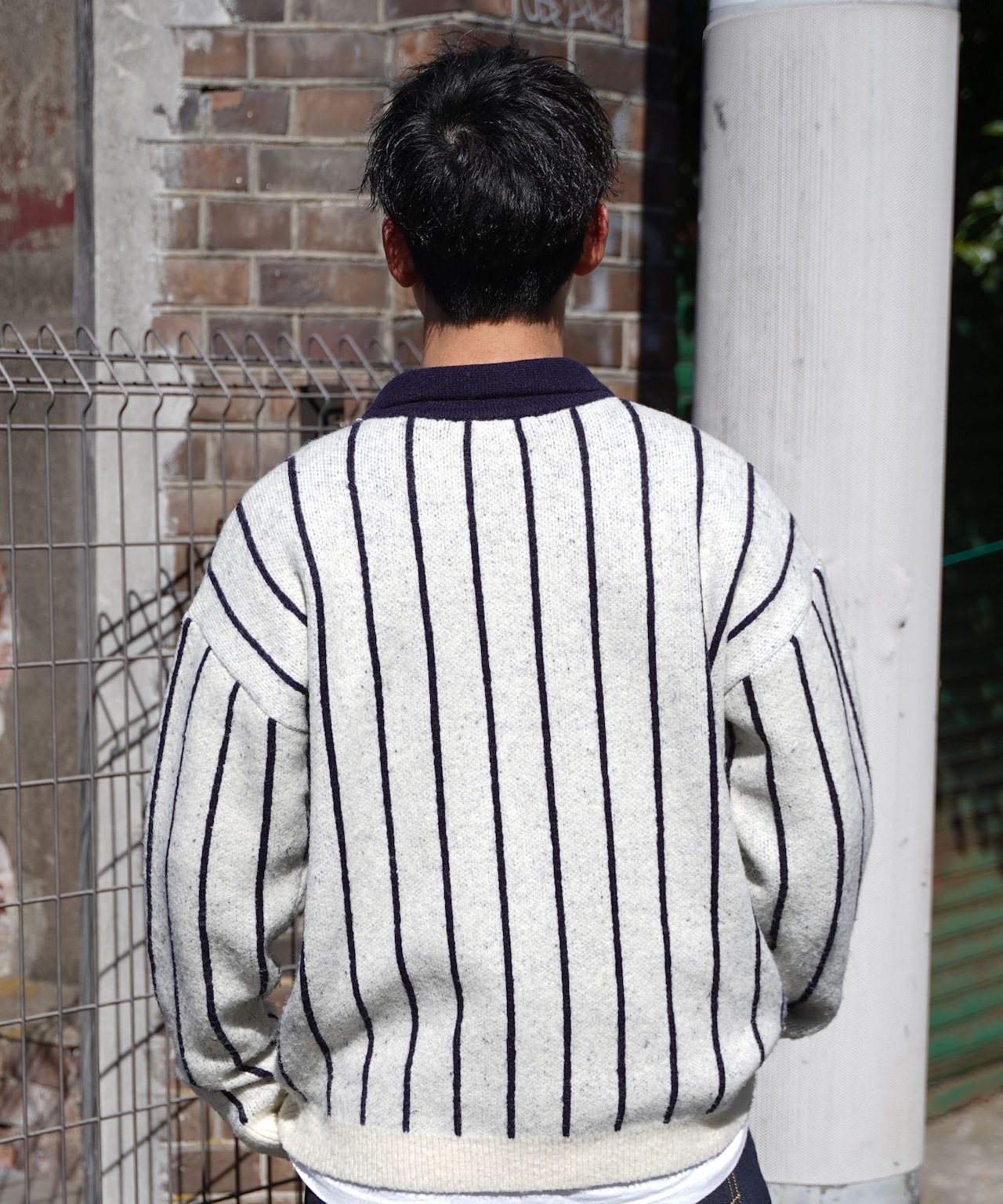 【#Re:room】STRIPE BIG KNIT POLO［REK137］