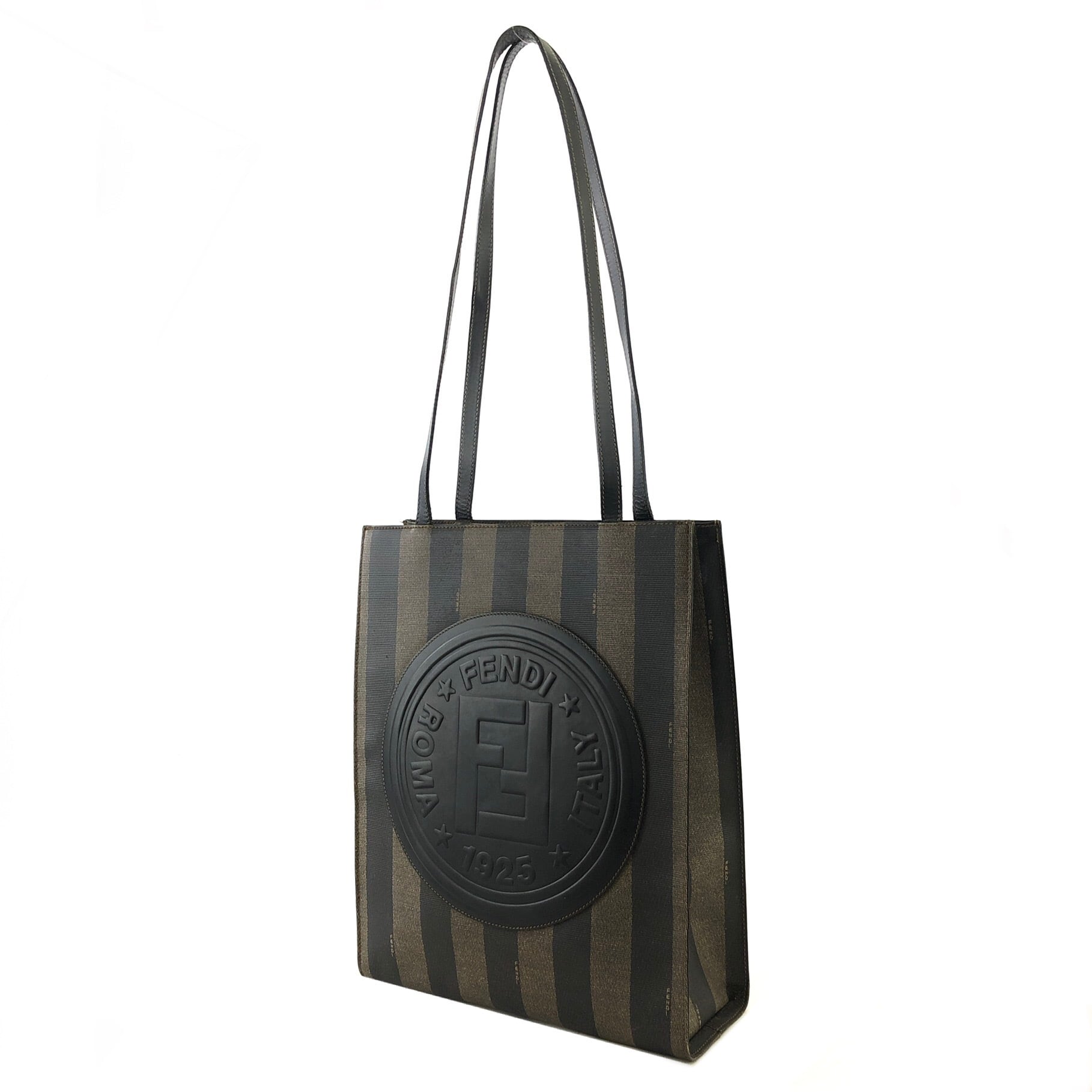FENDI フェンディ ペカン FFロゴ トートバッグ ブラック vintage FENDI フェンディ ペカン FFロゴ トートバッグ ブラック vintage