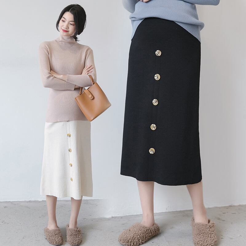 【新作】【送料無料】 7893＃秋冬厚手ニットマタニティスカート調節可能なベリールーズスカート服妊婦妊娠 オータム 秋物 ウィンター 冬物 アジャスタブル AL expec496531364249