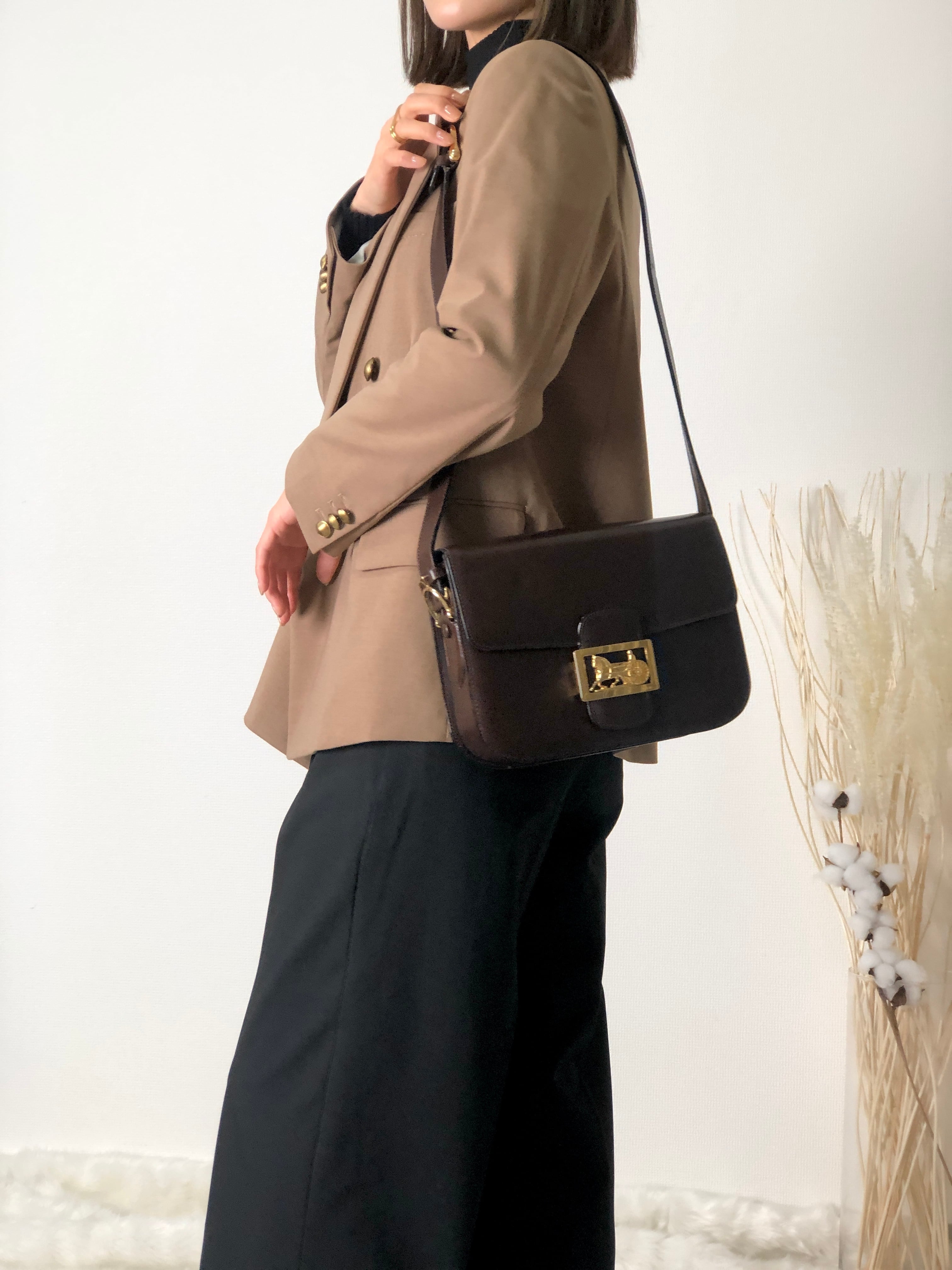 日本直送 名牌中古包 】CELINE セリーヌ 馬車 ホースキャリッジ レザー