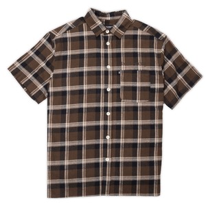 PASS~PORT Stem logo workers check shirt Brown L