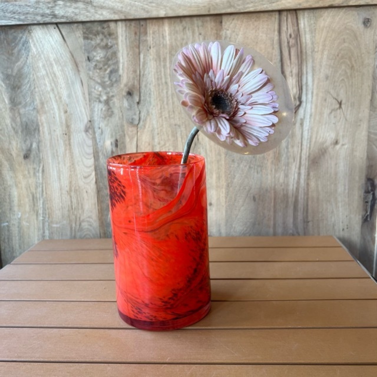 GLASS VASE FLUSSO ORANGE S ガラスグラデーション フラワーベース Sサイズ 生花 ドライフラワー 花瓶 花