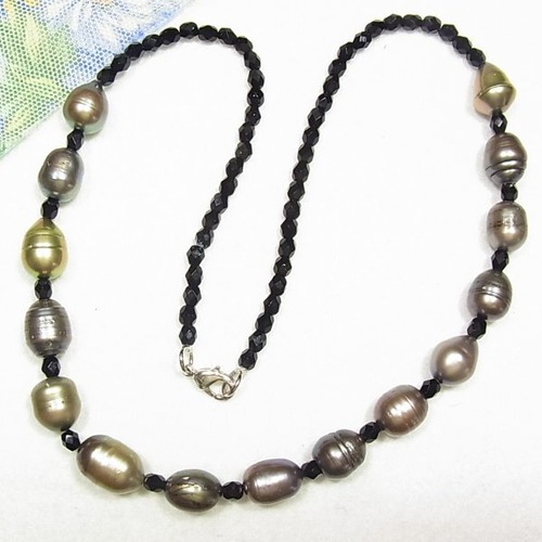 サークル珠の淡水真珠（バロックパール）ネックレス　コスチュームジュエリーのセール通販　11735N