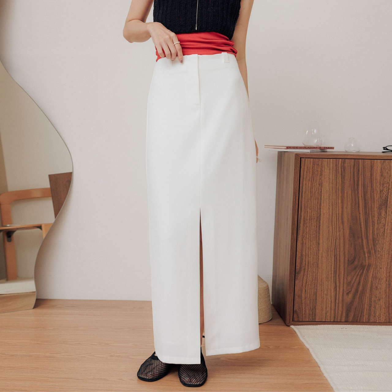 Front Slit Tight Skirt T3402