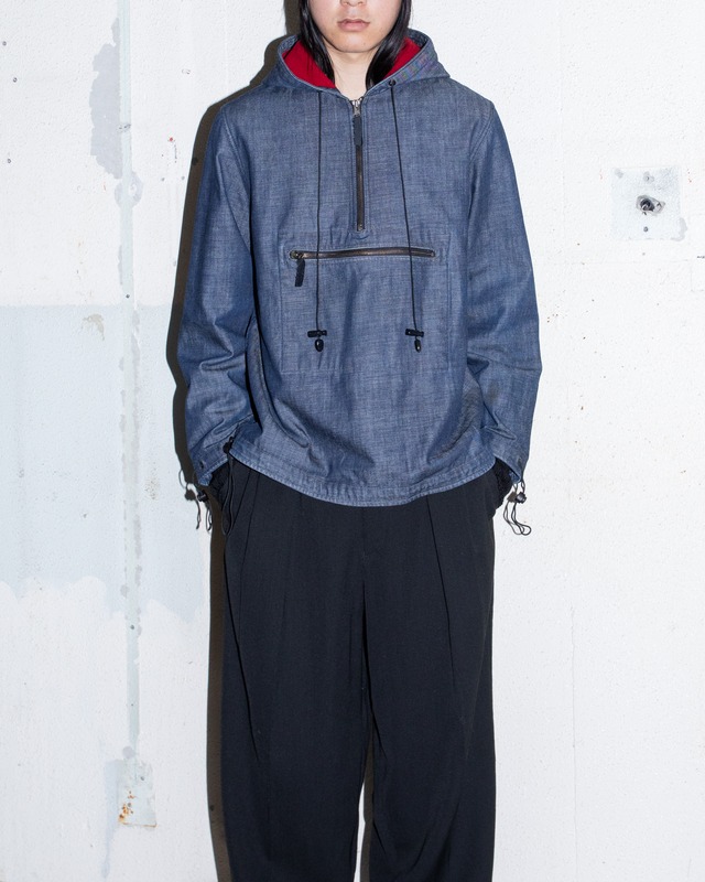 “Levi’s ALL-DUTY” denim anorak parka / red fleece lining / high density chambray shell / Made in TURKEY