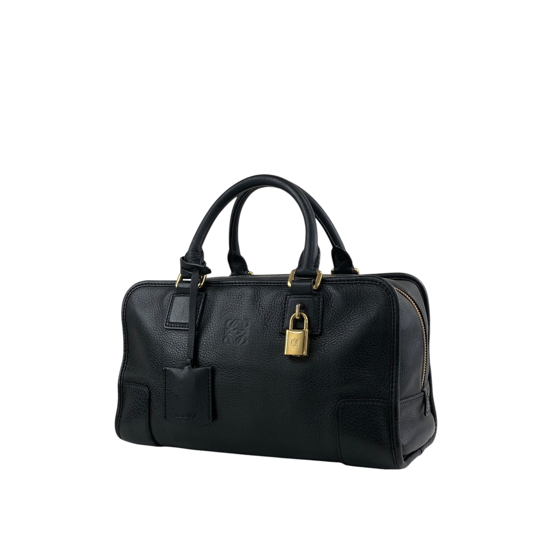 LOEWE ロエベ アマソナ28 ハンドバッグ ブラック アナグラム レザー