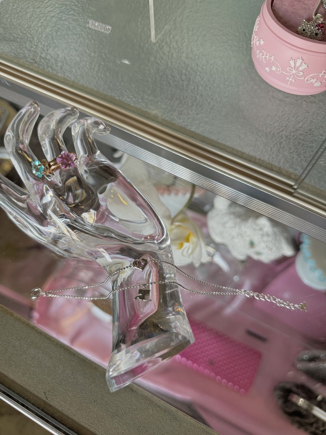 Courrèges　heart logo double chain bracelet