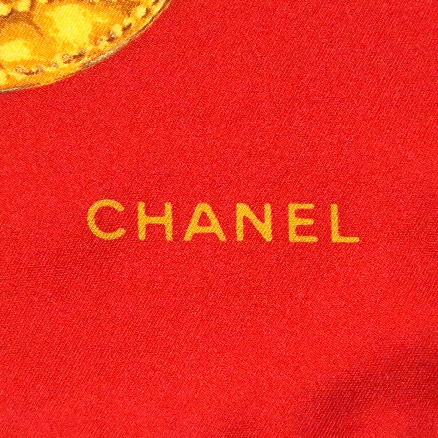 シャネル CHANEL/スカーフ ココマーク チェーン レッド イエロー