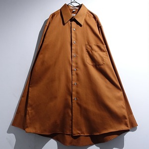 "GEOFFREY BEENE" Brown Collar Satin Dress Shirt