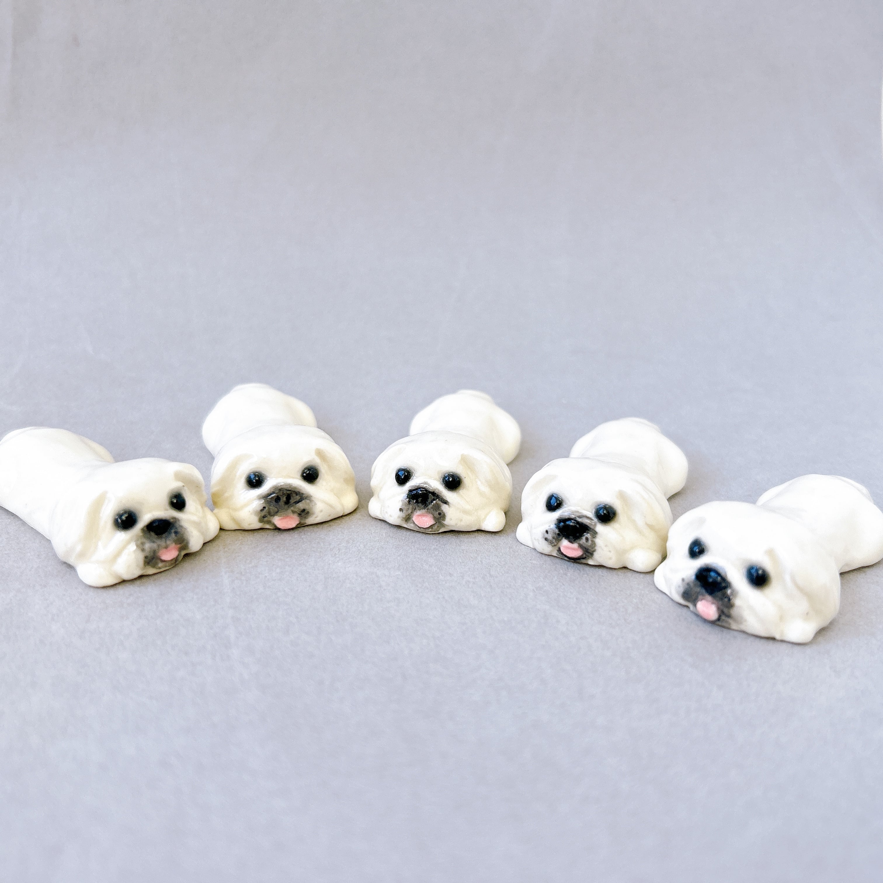 ペキニーズの箸置き(ホワイト) | 陶器のことり