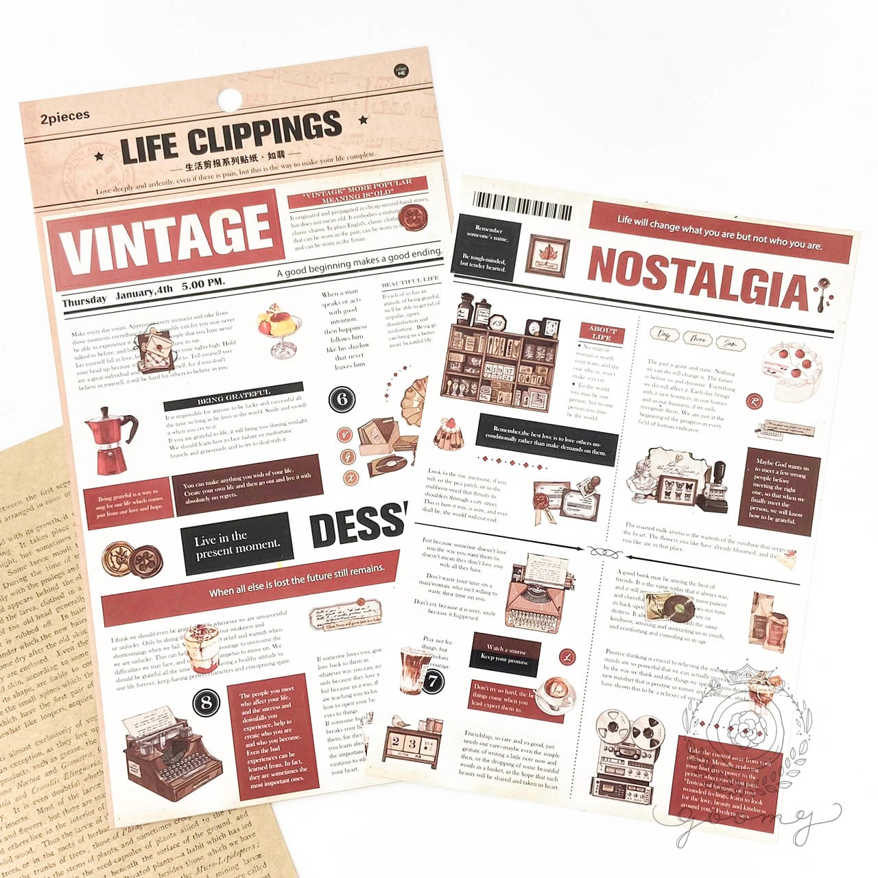 2枚入りシールシート LIFE CLIPPINGS 1<S640>