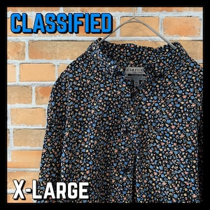 【CLASSIFIED】 長袖 花柄 柄シャツ  XLアメリカ古着 綿