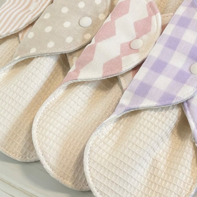 22cm ワッフル オーガニック 布ナプキン 防水仕様 4枚セット 普通の日用 264