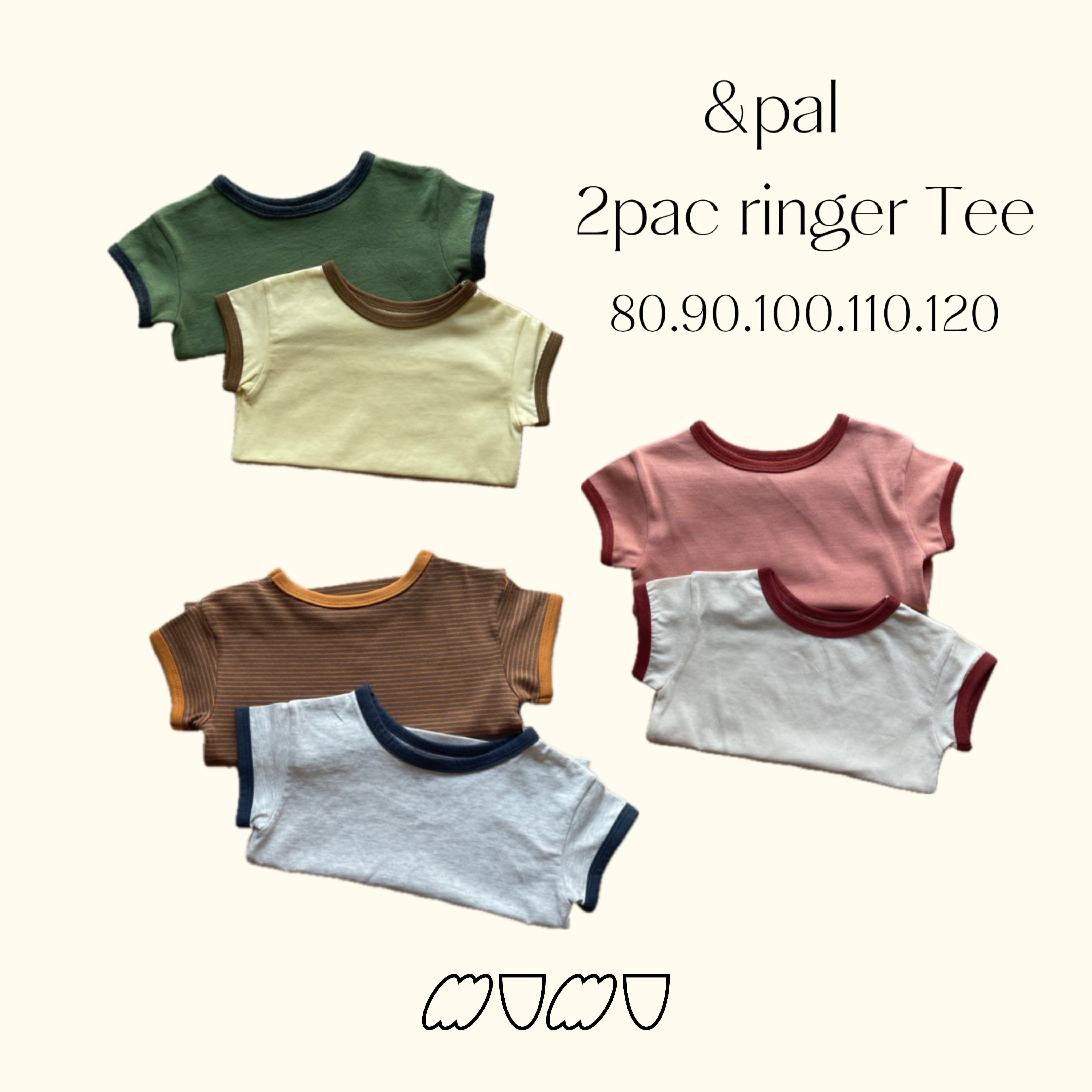 【&pal】2pac ringer Tee/80-120size