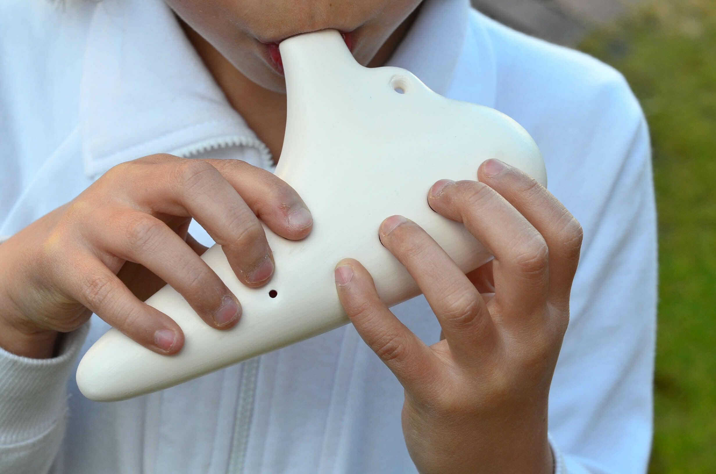 名入れ（特別な贈り物に♡）オカリナ12音階♪（color：Normal-ホワイト