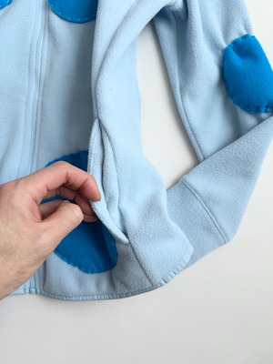 Blue polka dot fleece jacket