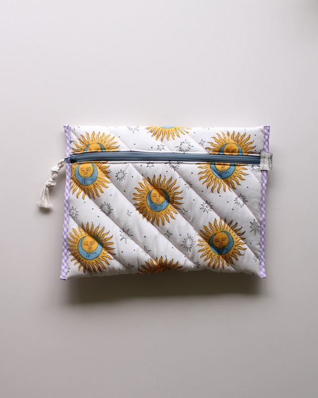 Block quilt Tablet Sleeve.　<Sun & Moon>