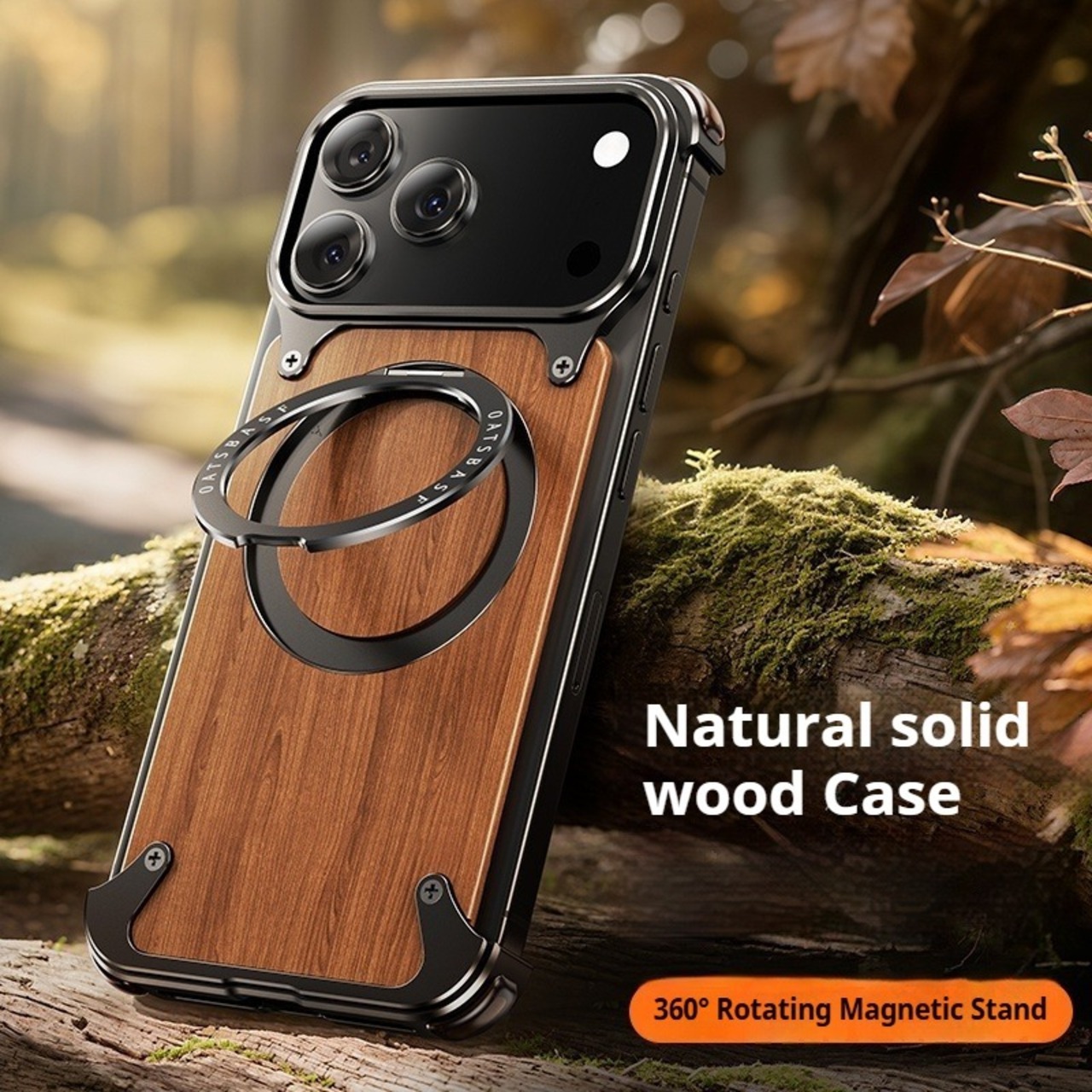 ◆iPhone17 Pro/Pro Max◆ Wood × Metal Magnetic Phone Case / ウッド×メタル マグネット スマホケース