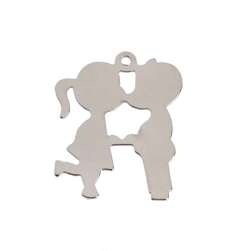 チャーム シルエット カップル 恋人 2個 22mm×18mm [cha-51293