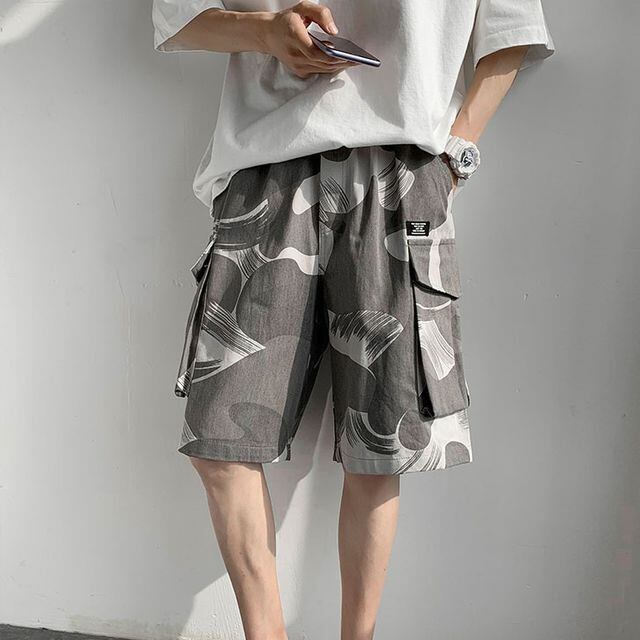 予約販売】ハーフパンツ メンズ カモフラージュ 迷彩柄 グレー カーキ