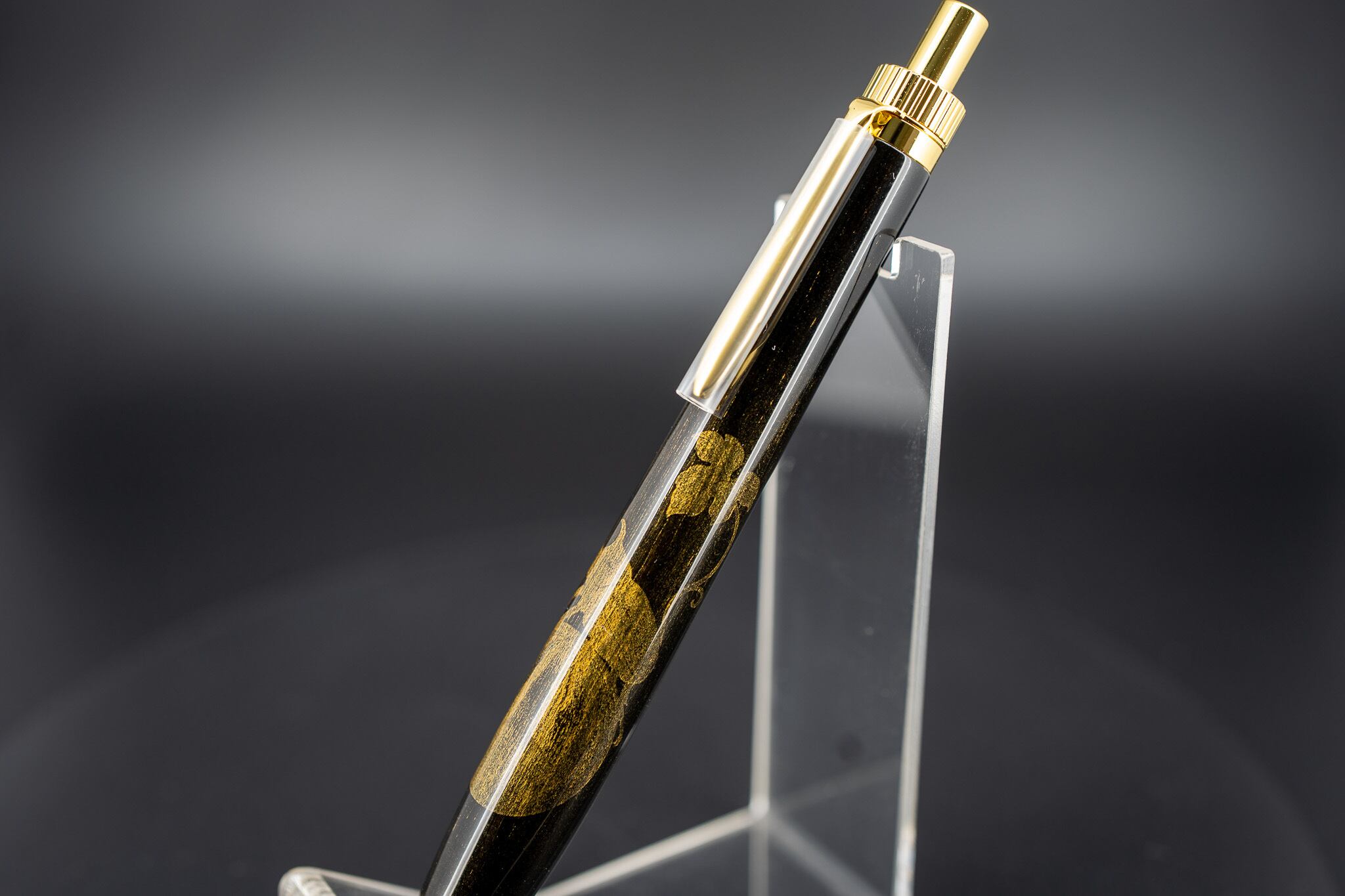 漆黒の銘木】 黒檀 真黒 沈金 gold BP | 木軸ペン工房 金杢犀