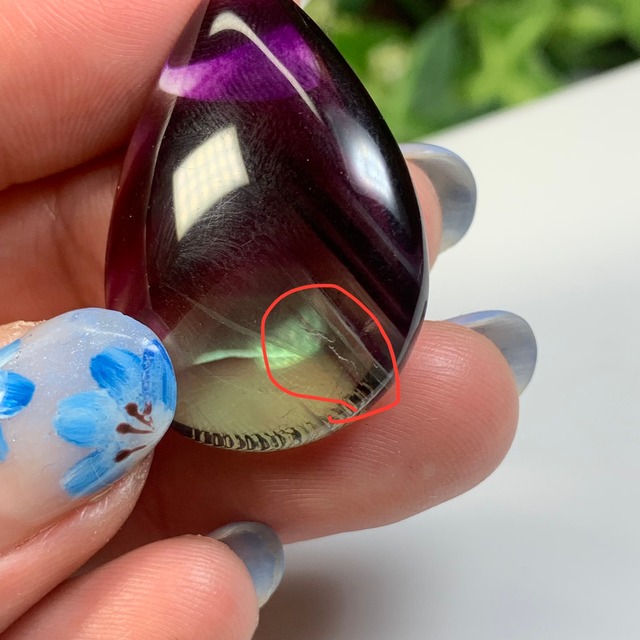 3.透明度高☆グラデーションフローライトルース・しずく型