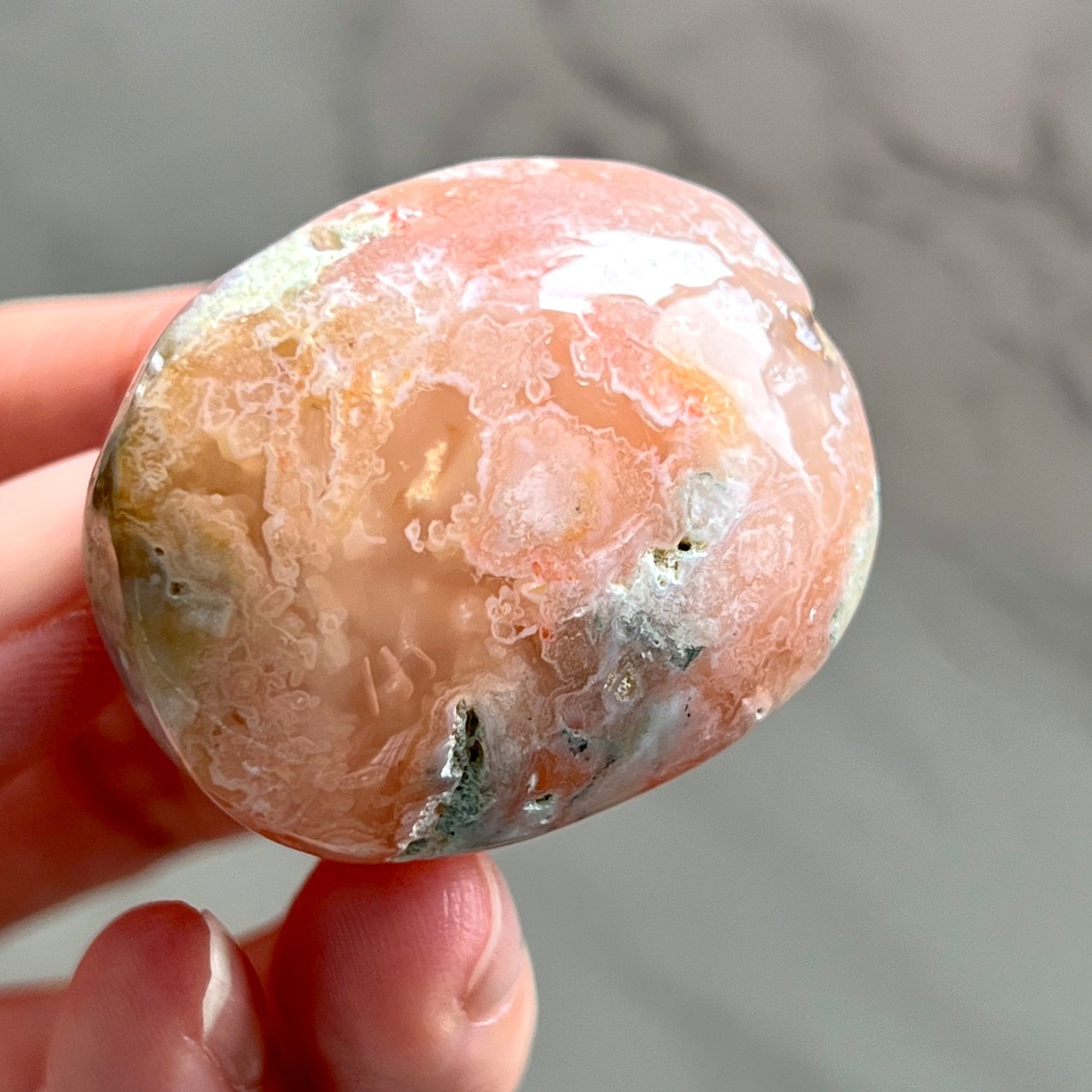 フラワーアゲート パーム8＊桜瑪瑙＊天然石インテリア＊パワーストーン＊天然石置き物