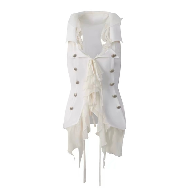 [DoublePunch] Chiffon Jellyfish Lotus Leaf Sleeveless Jacket