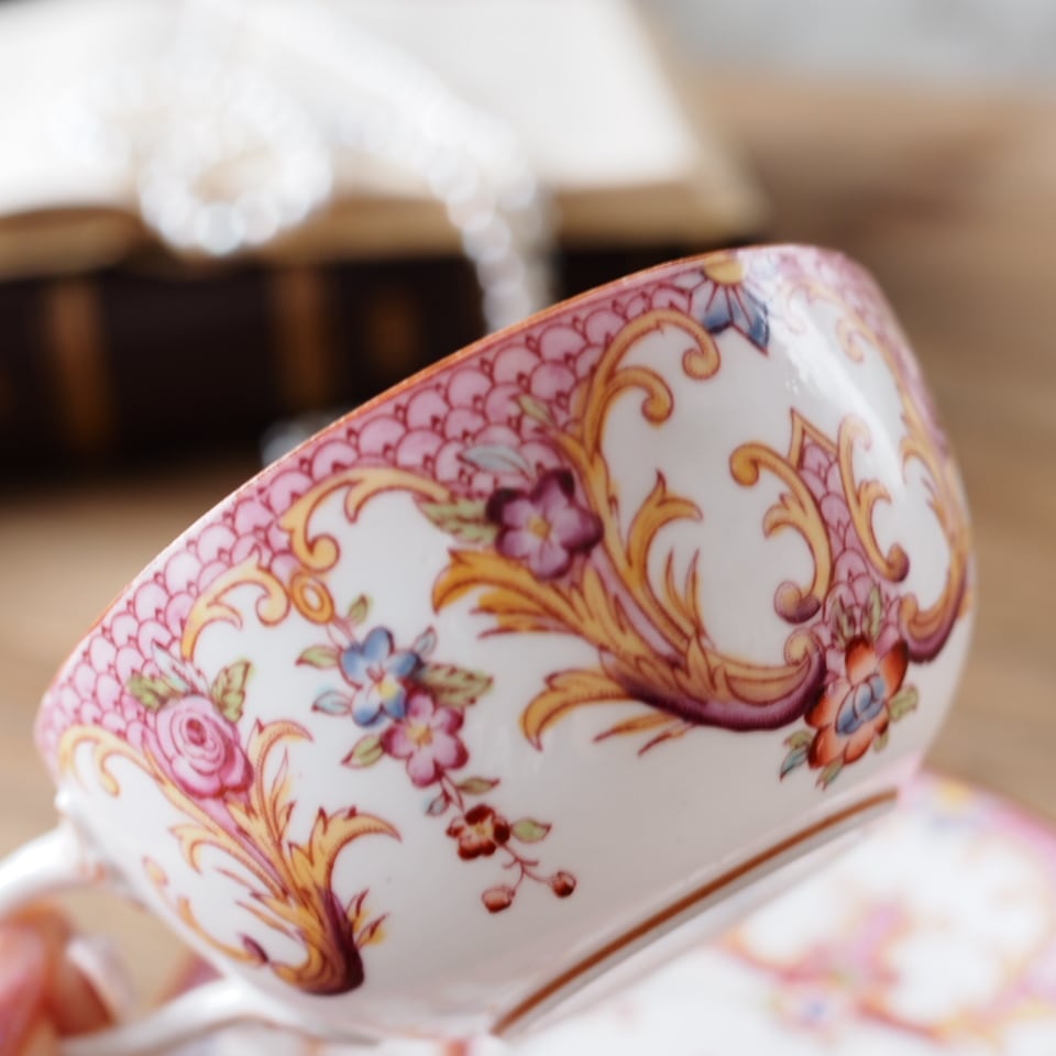 フランスアンティーク サルグミンヌ ミントン ピンク148 カップ