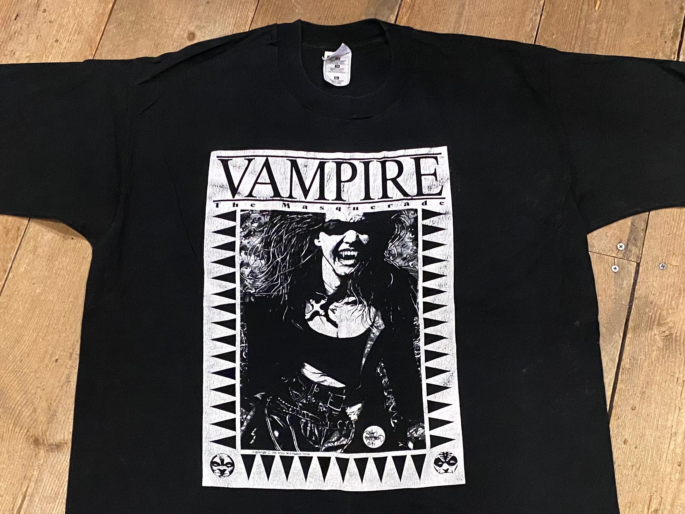 90s FASHION VICTIM VAMPIRE Tシャツ 黒 XL