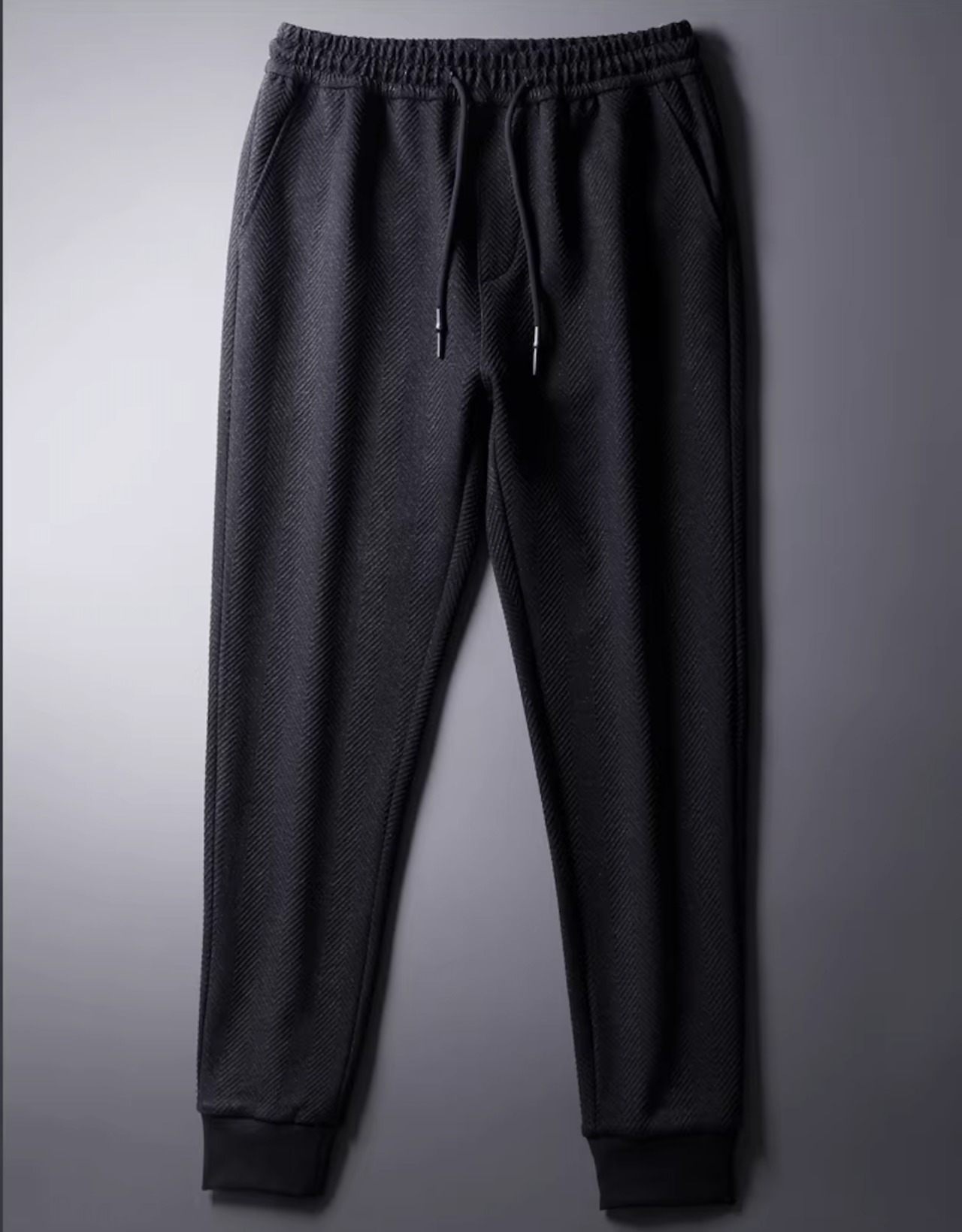 【織美整脚】ヘリンボーンテーパードジョガーパンツ